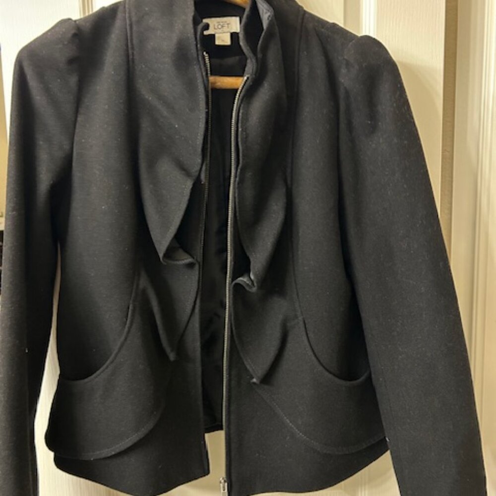 Ann Taylor Loft Short Ruffle Winter Jacket - Picture 2 of 4
